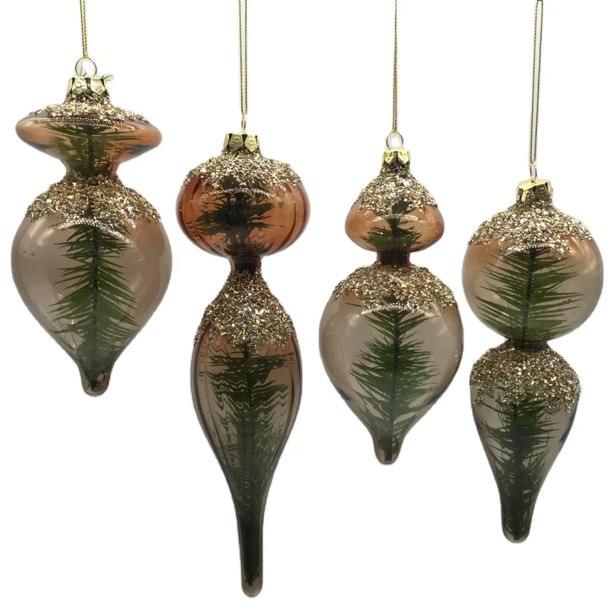 Vintage glass ornaments on trees for Christmas tree small decoration