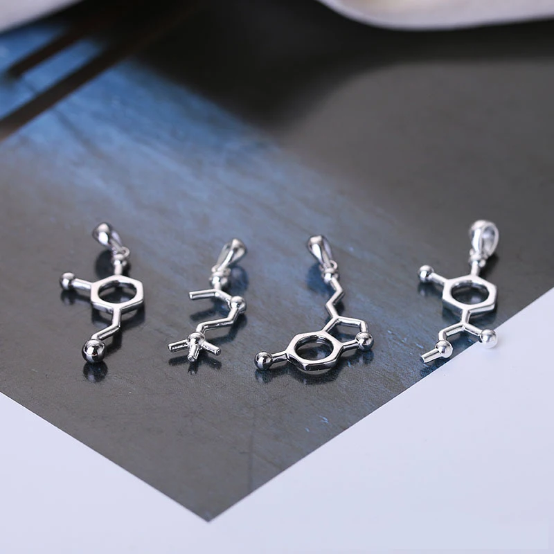 S925 silver personalized chemical molecule pendant creative niche design single pendant