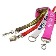Customized embroidered lanyard woven lanyards no minimum order