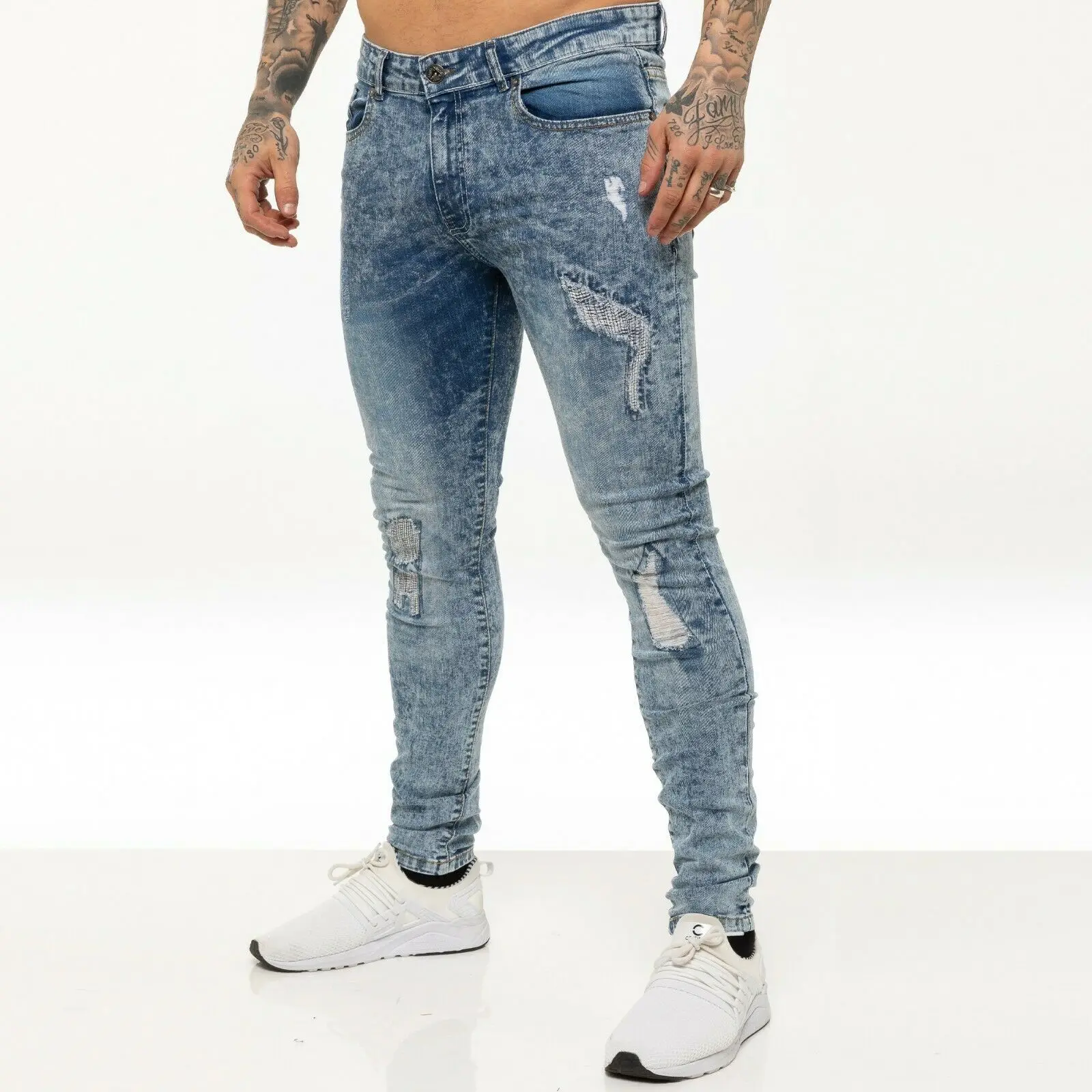 Supplier of international brands---Custom Made tapered Destoryed Ripped Mans Denim jeans men slim fit pants men jeans trouser