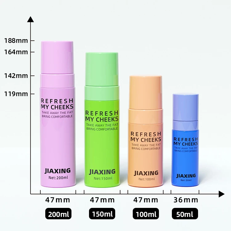 50ML 100ML 150ML 200ML PET plastic empty face wash bottle cosmetic foam pump packaging container for man facial cleanser
