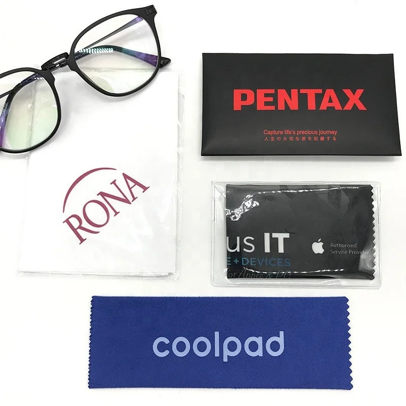 Personalized design microfiber fabric sunglasses cleaning cloth with custom logo printed glasses cloth for phone lens