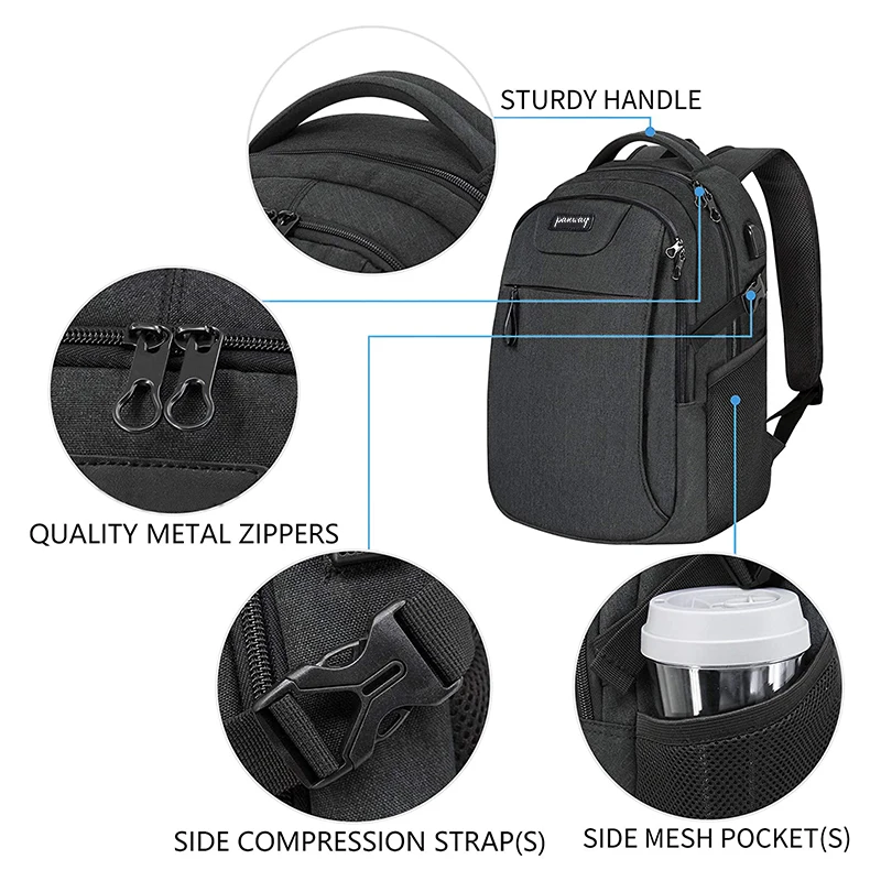 Laptop backpack Multifunctional Waterproof 15.6 Inch Business laptop Backpack with USB Charging Port