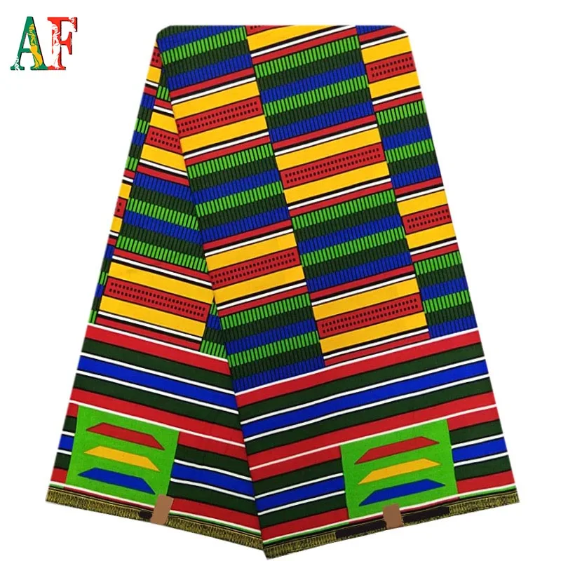 AF Available African Soft 100%Cotton Wax Fabric Holland Quality Yellow Wax Printing Fabric in Ethnic Flower Patterns