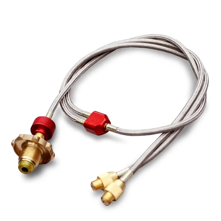 
Outdoor Camping Fishing Hiking Gas Stove Burner Extenable Cable Propane LPG Butane Cylinders Direct Adapter With Two Connectors 