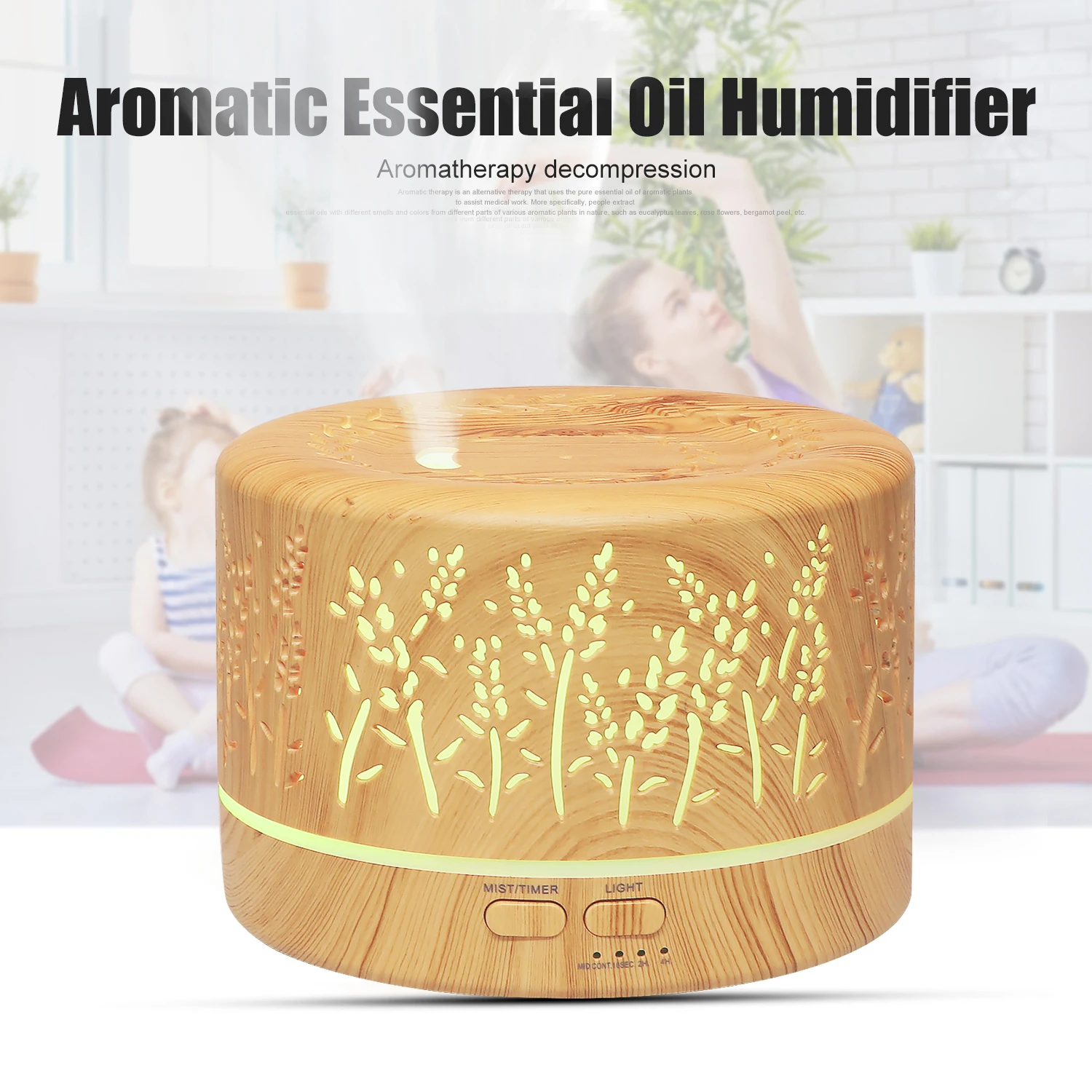 Big fog humidifier Remote Control Lavender  diffuser Ultrasonic aroma diffuser Led Light essential oil big capacity