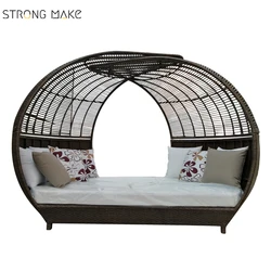 Wicker rattan garden beach swimming pool chaise sun bed outdoor furniture daybed