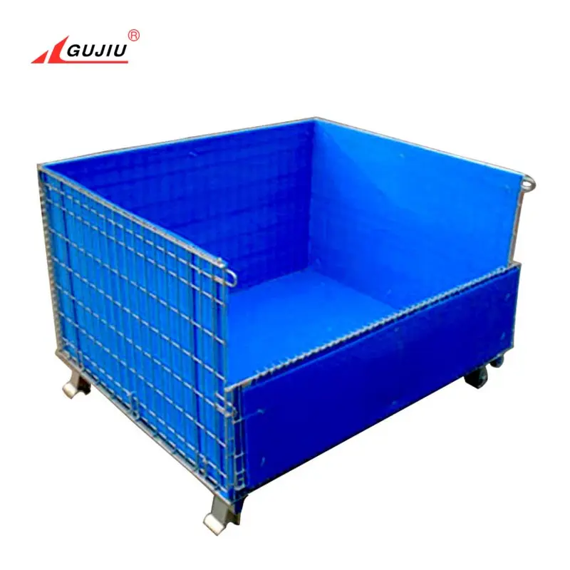 1200X1000 Collapsible European South America Storage Mesh Stackable Wire Cargo Metal Foldable Pallet Cages For Sale
