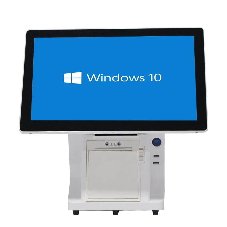 Android 15 6 дюймов двойной экран сенсорный pos машина все в одном с принтером windows