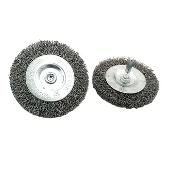 Hot Selling 100mm OD Shaft Mounted Flat Wire Brush Stainless Steel Wire