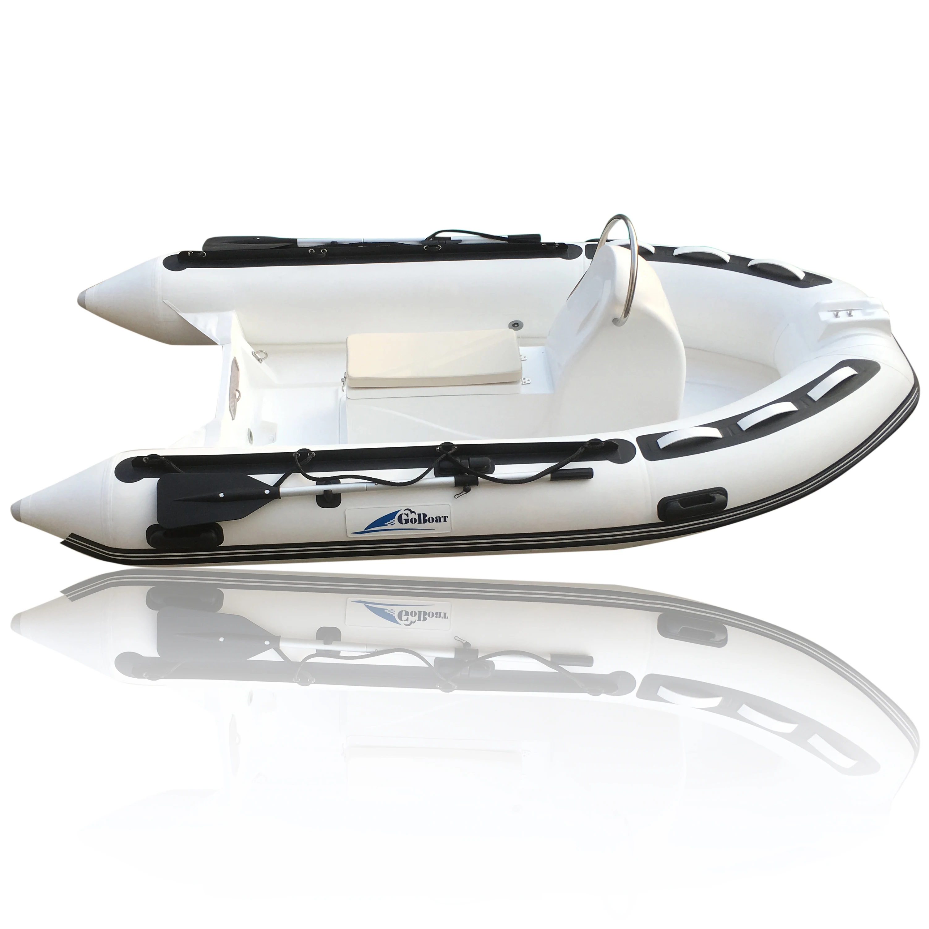 Inflatable Fiberglass RIB Boat Fiberglass Speed Boat With Outboard Motor