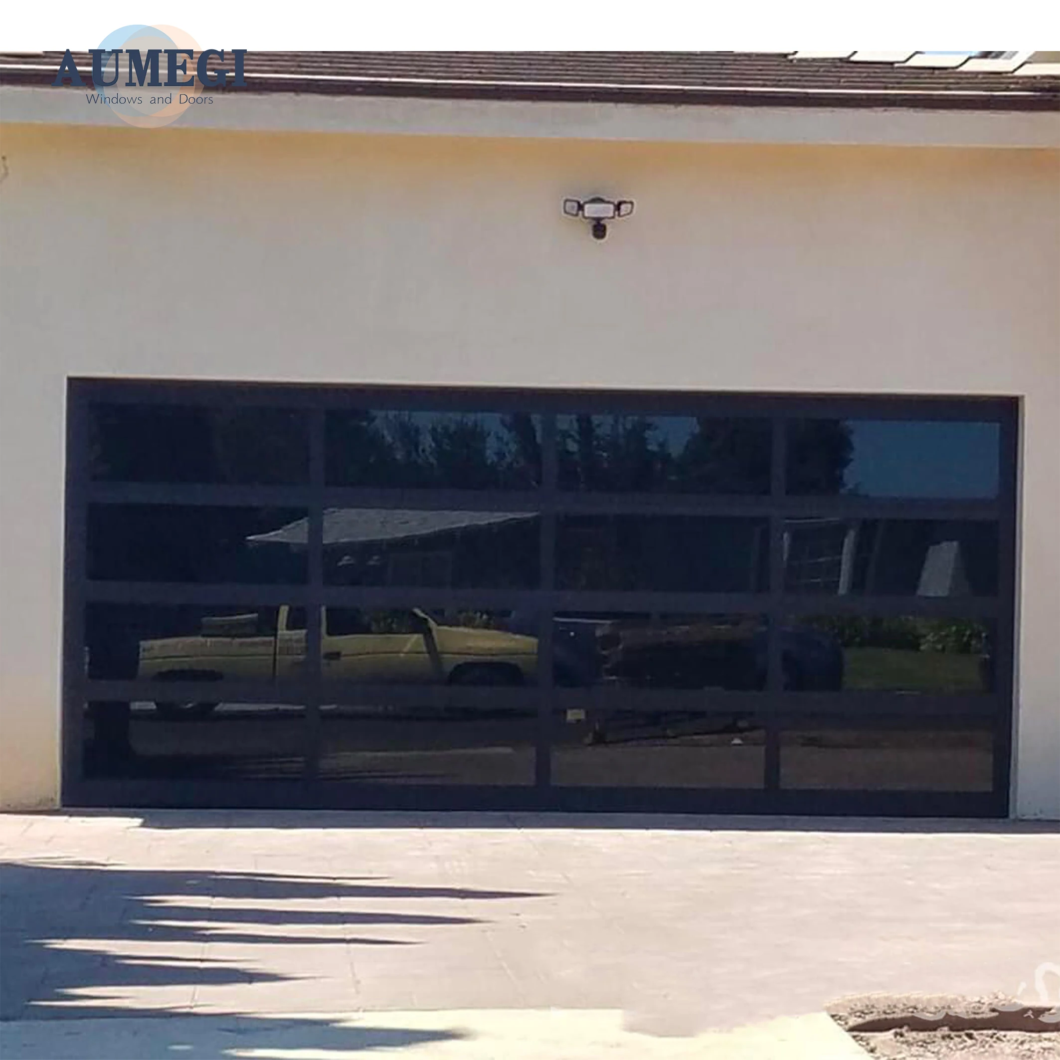 Aumegi Domestic Use  Smart Car Garage Door Commercial Glass Garage Doors Prices Modern Glass Automatic Garage Door