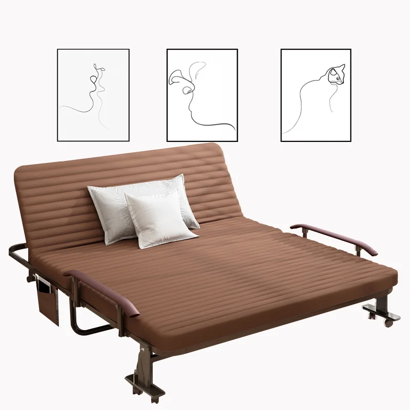 Современная Складная одноразмерная металлическая гостиничная раскладная кровать