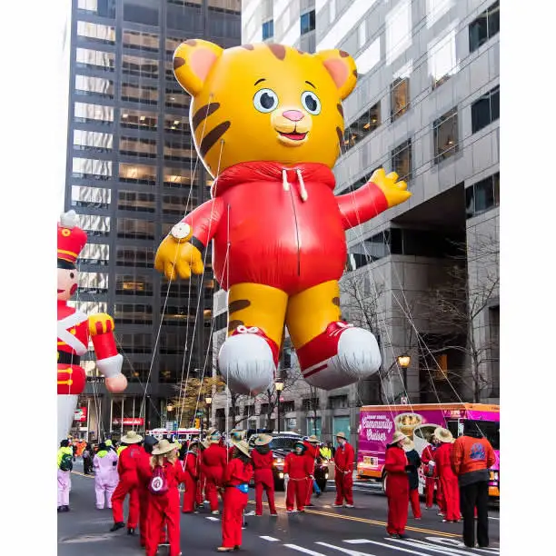 Big Inflatable cartoon tiger mascot, inflatable tiger cold air balloon with blower,giant blow up animals cartoon balloon
