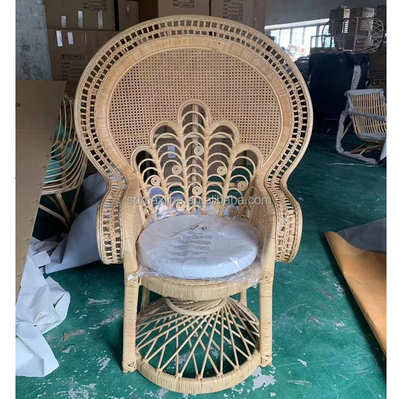 Contemporary Natural Wicker Woven Garden Balcony Lounge Chair