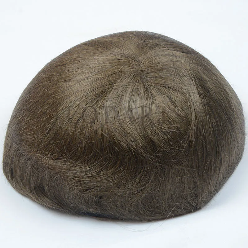 
8x 10 inches the best breathable and natural looking fine Swiss lace light brown toupee indian human hair 