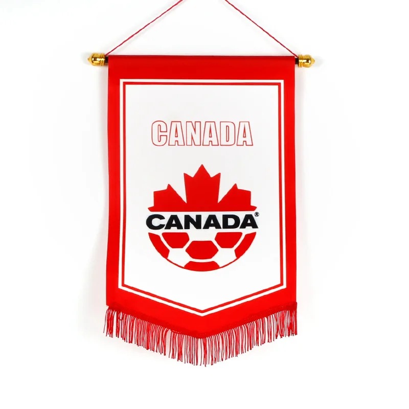 Small Minimum Order Quantity Customize Any Design  Football Pennant Decorative Hanging Display Flag for Football Club