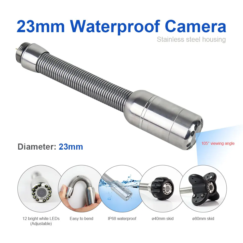 24 inch industry horizontal pipe endoscope machine vision usb 5.5mm flexible inspection camera for smartphone
