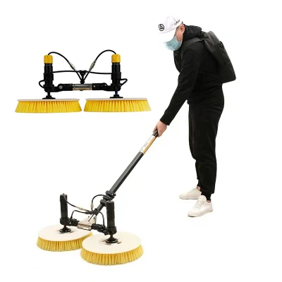 long  extention pole solar panels cleaner with rotary  cleaner brush equipment good price high pressure water fed PV cleaner