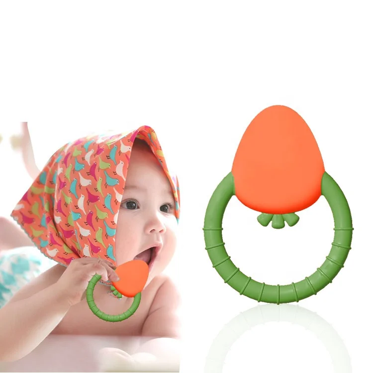 OEM&ODM Mordedores Carrot Shape Soft Sensory Baby Teething Toy Silicone Baby Teether Para Bebe Anneau De Dentition New Unisex