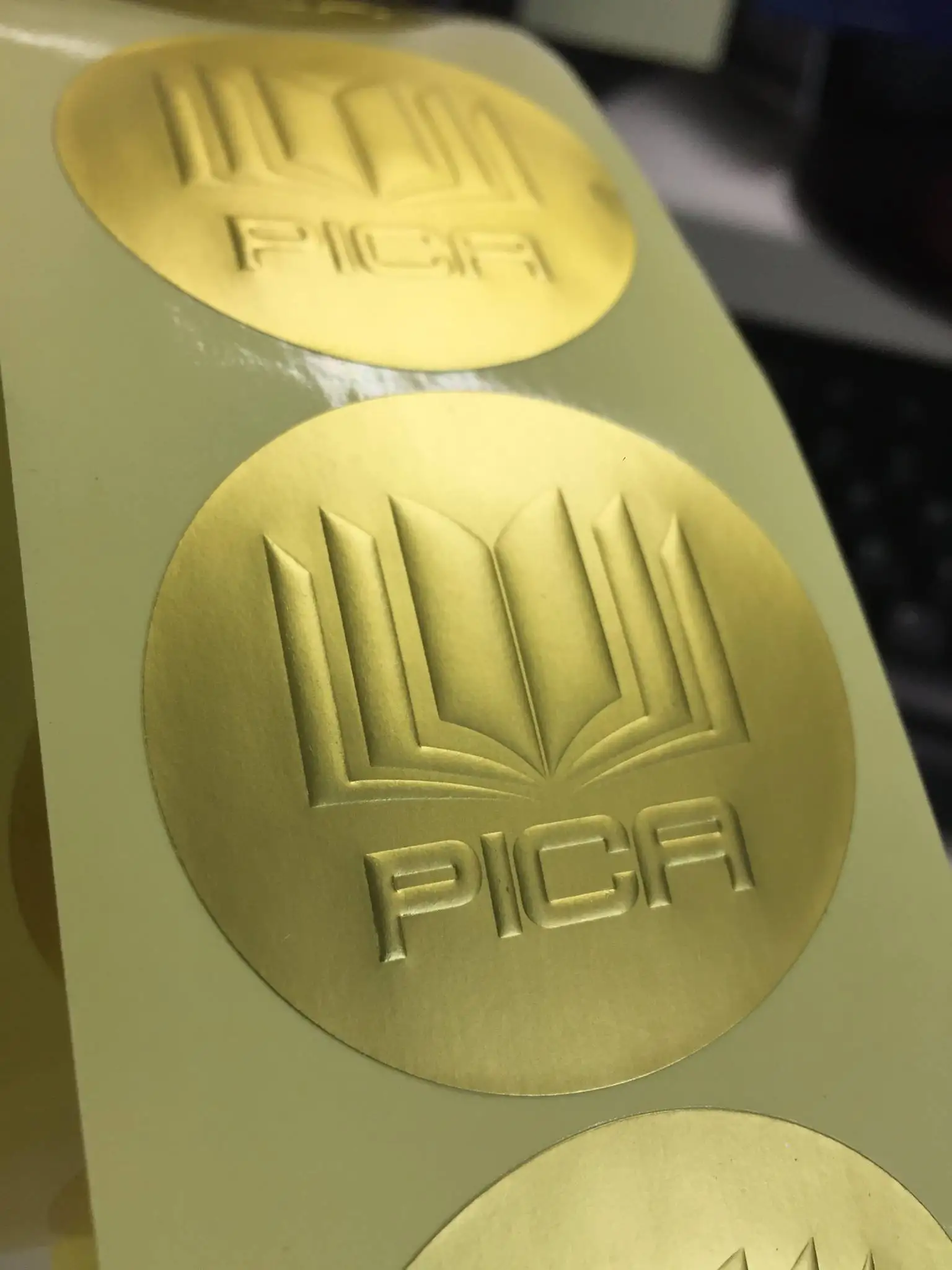 Meat company embossed logo certificate of conformity stickers printing