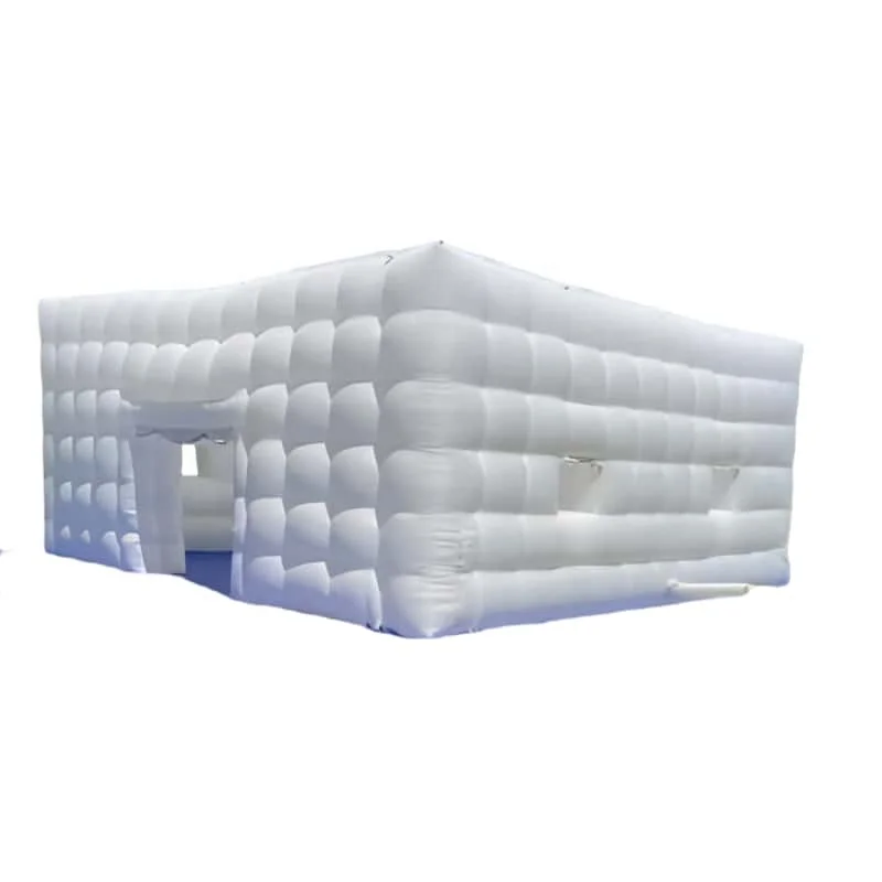 Foldable Outdoor inflatable party cube tent White Giant With Led Lighting Inflatable Air Cube Tent House For Outdoor Events