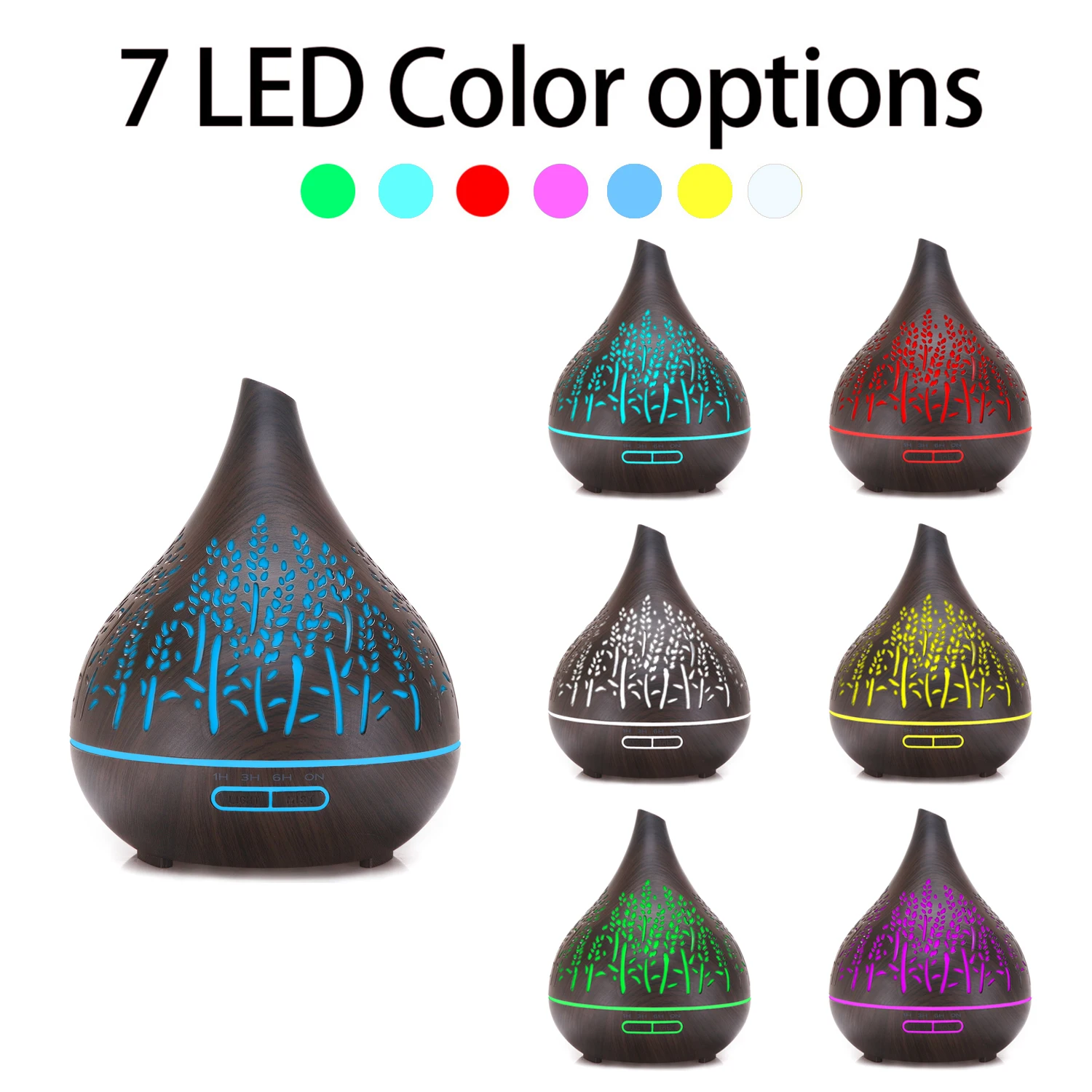 Cool Mist Humidifier for Bedroom Aromatherapy Humidifier with 7 Color Changing Led Lights