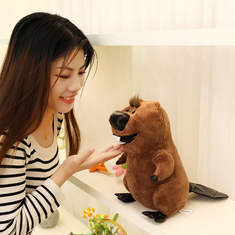 Fluffy 22cm Beaver plush Animals Toys Brown Soft Meme Anime character Birthday Gift for collector