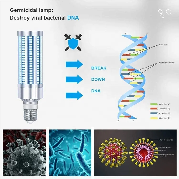 E27 base led bulb uv lamp portable handheld ultraviolet uvc/uvd lamp sterilizer disinfection ozone UVD light germicidal uv lamp