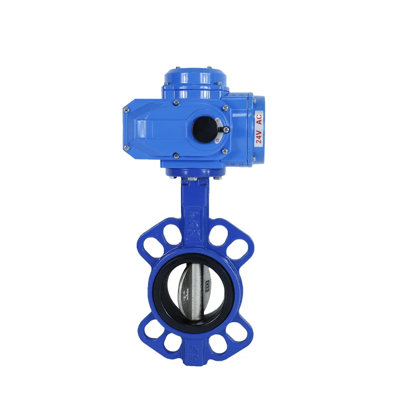 High performance IP67 waterproof Cast Iron Wafer Motor Motorized Control Actuator Electric Butterfly Valve Export to Russia