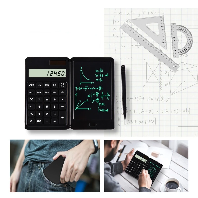 Student Solar  Calculator Writing Tablet Portable Smart LCD Graphics Handwriting Pad Board drawing tablet