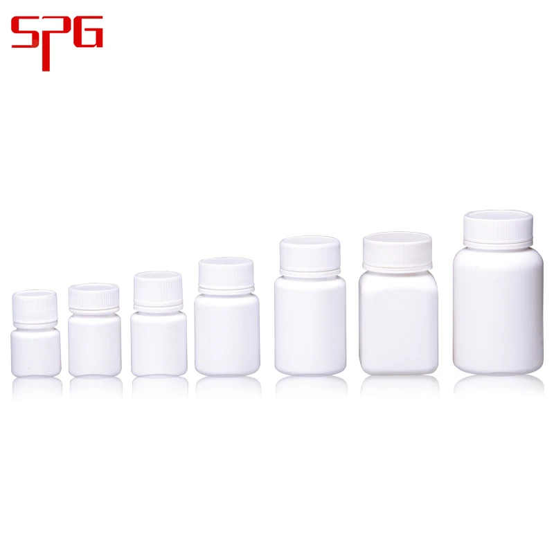 Pharmaceutcal use 10ml/30ml/50mml/100ml White capsule HDPE Plastic bottles with wide mouth for pills or tablet