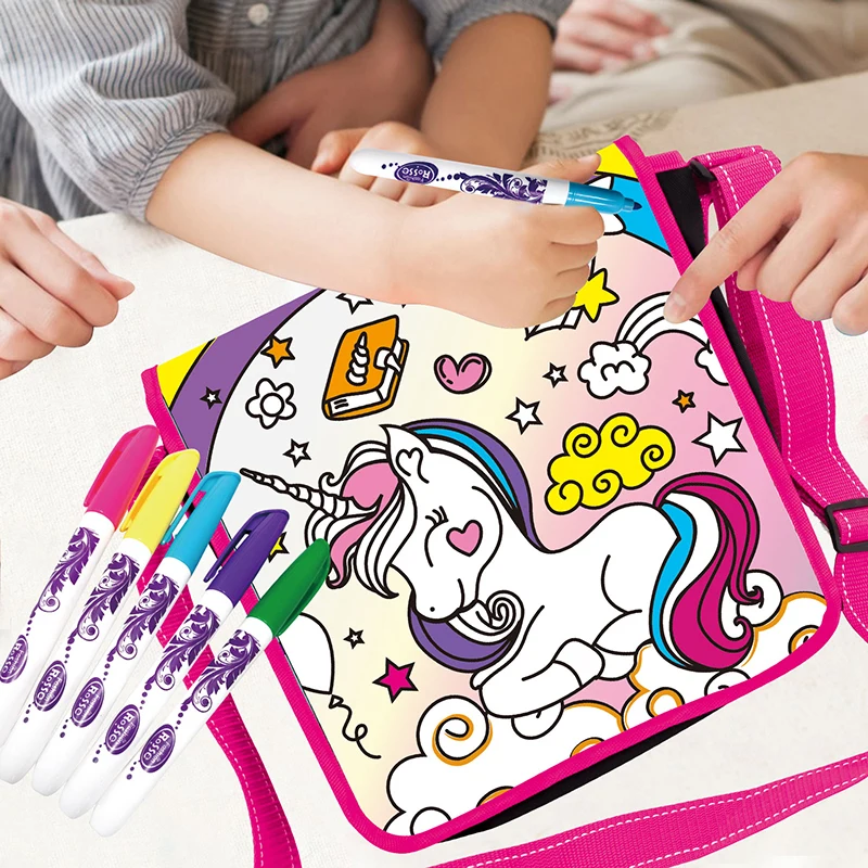 DIY персонализированные Doodle сумки художественная деятельность лучший подарок цвет ваш собственный Единорог сумка для поделок набор