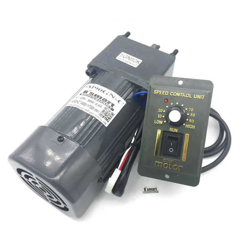 BringSmart 5M90GN-C 90w 220v ac motor high torque low rpm single phase electric motor with speed controller
