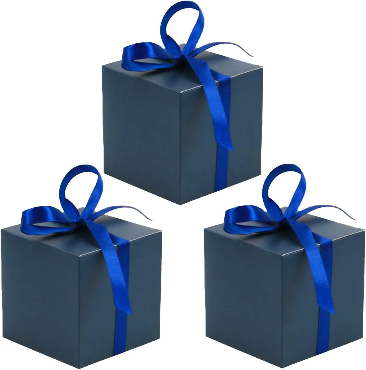 50PCS Square Paper Candy Boxes Paper Treat Boxes Dark Blue Sweet Wedding Favor Boxes  for party decorations