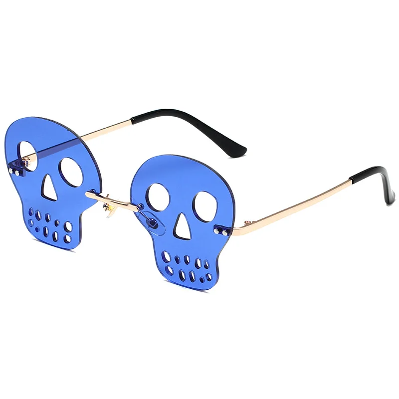 2023 new frameless skeleton funny sunglasses party dance sunglasses cross-border glasses Halloween Ball Exclusive Glasses