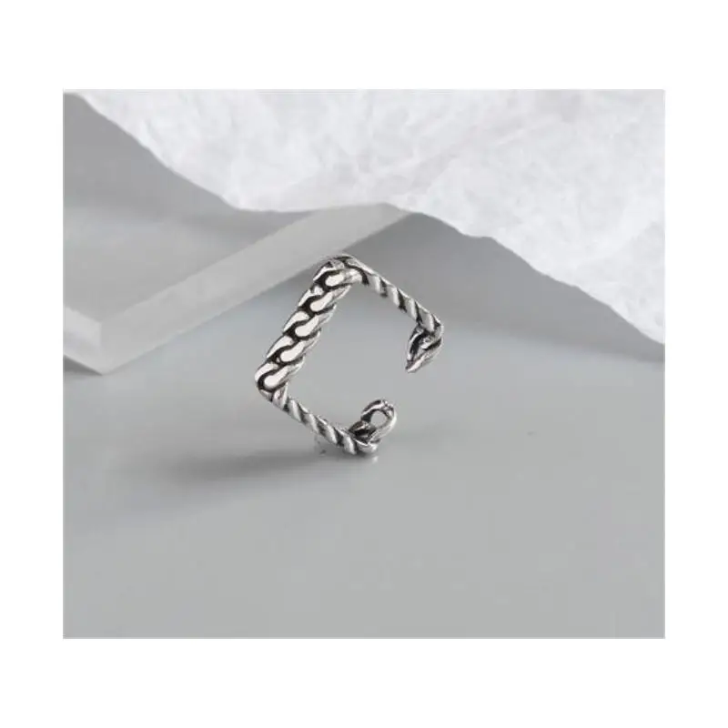 GP Cuban Link Chain rings geometric adjustable Punk Hip Hop curb chain ring vintage permanent jewelry rings