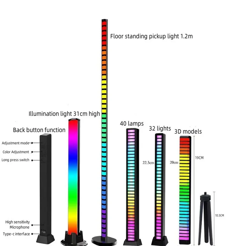 Voice Activated RGB Rhythm Lights Color Music Atmosphere Lights LED Control Lights