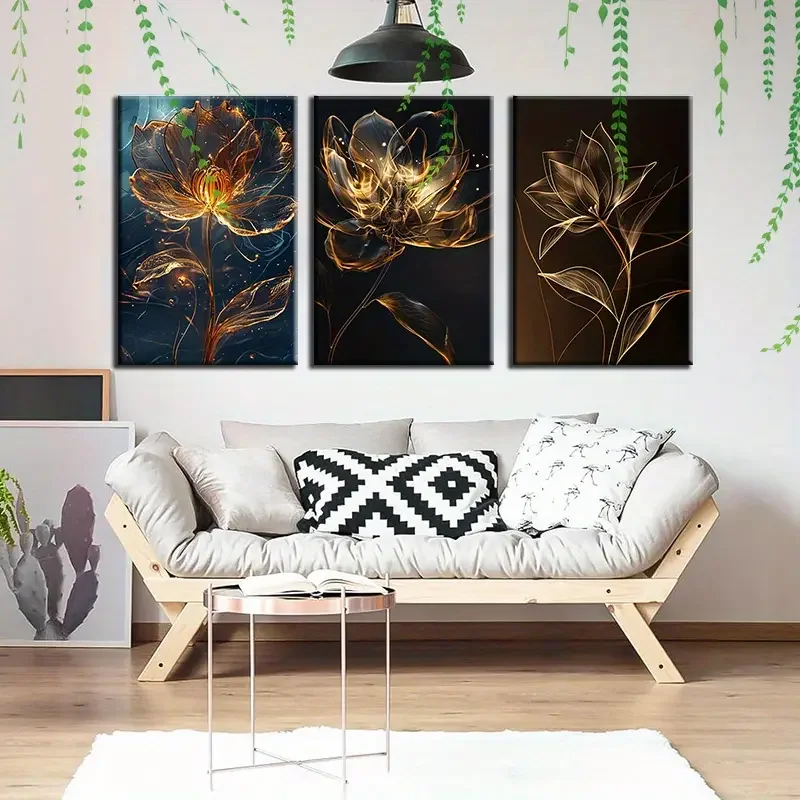 Modern Luxury Flower Painting canvas wall art poster and prints decoration flower painting For Living Room Cuadros home Decor
