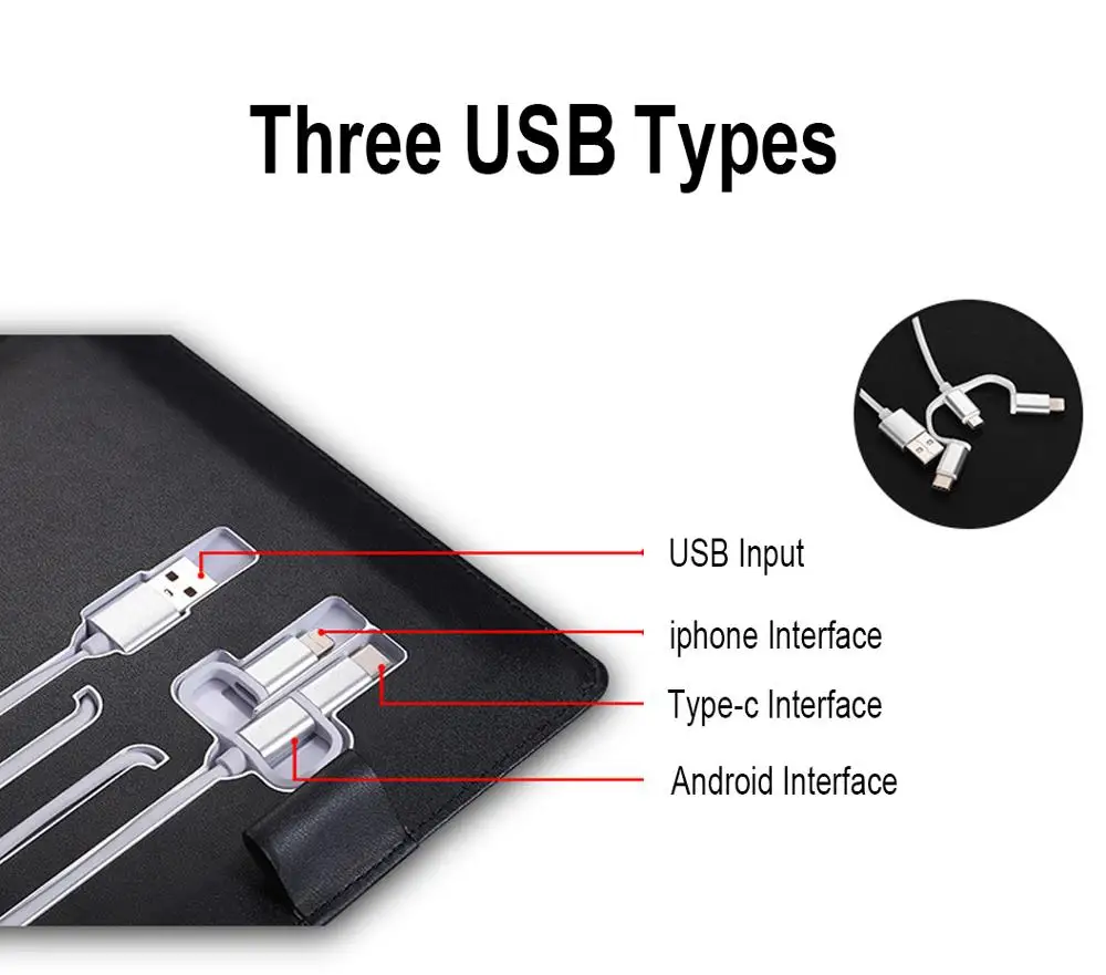 Embossed Synthetic Journal diary leather Notebook notebook power bank with flash drive pen holder