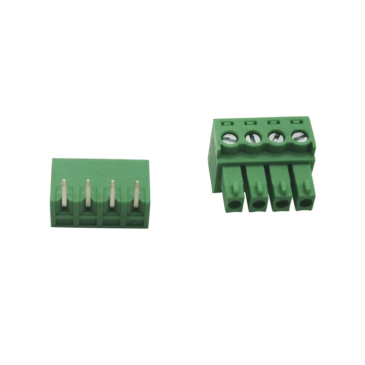 H15EDG 3.5 MM Pitch 4 pole  electric pluggable terminal  block connector 4 way male and female  terminal block