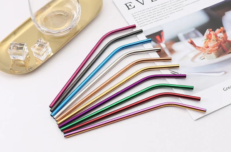
Wholesale Custom Logo 304 Stainless Steel Metal Straws Reusable Drinking Straws 