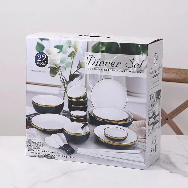 
Nordic Phnom Penh Hotel Restaurant Household 11 Piece Ceramic Plates Dinnerware Tableware Set 