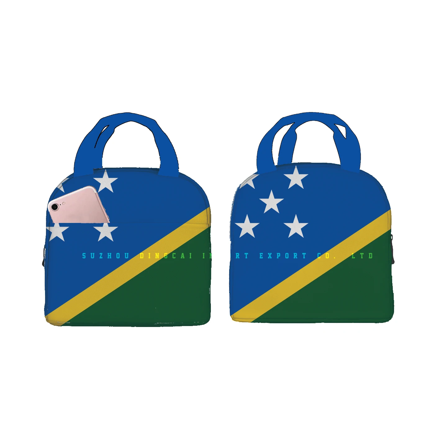 Custom  600D Oxford Material SOLOMON ISLANDS     lunch bag   Greek Letters Country Flag bags for food