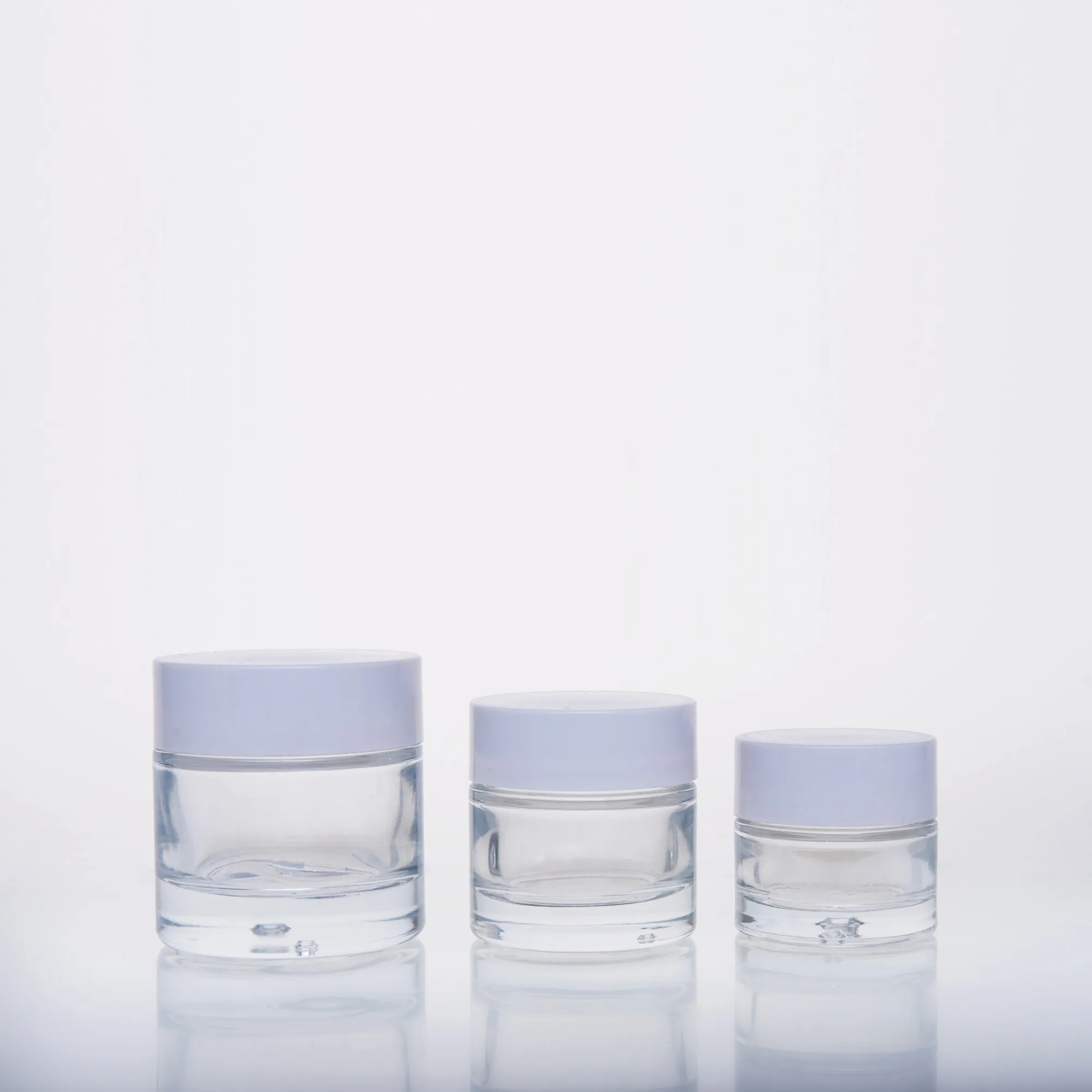 LANJING Cosmetic Glass Jars Thick Base Gradient clear Cream Jar