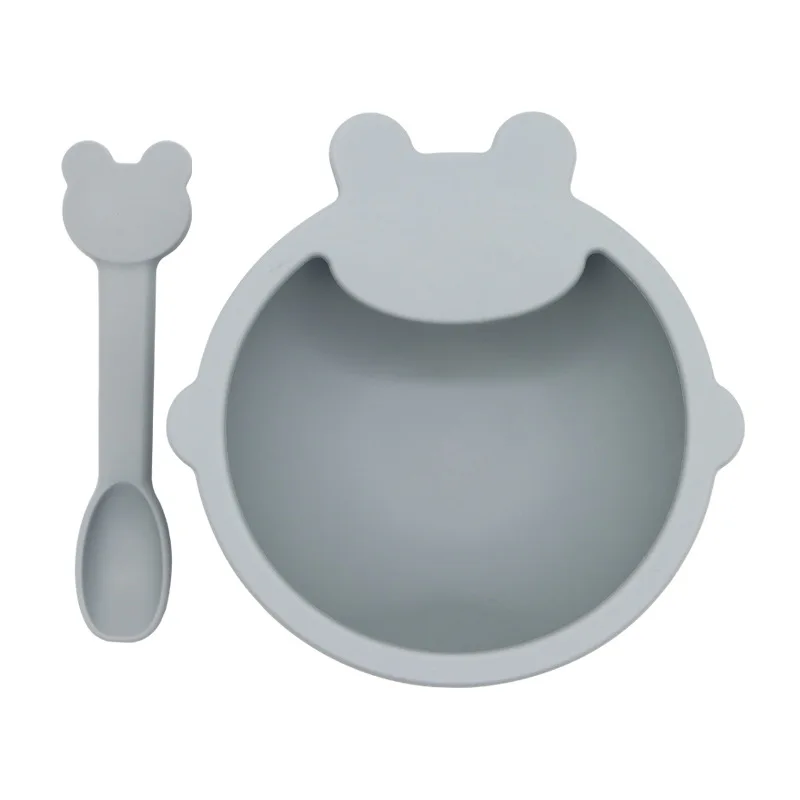 Baby feeding set soft spoon Silicone Baby Feeding tableware Set for Kids