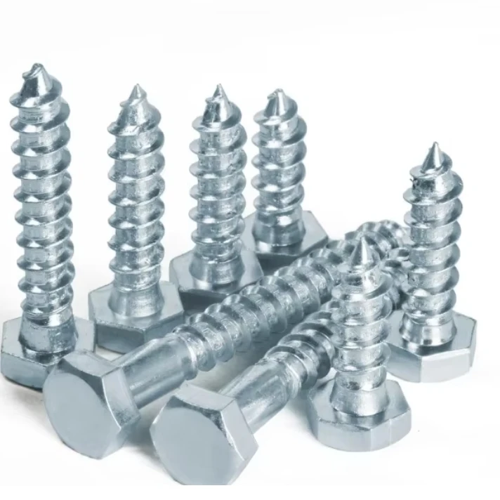 Wholesale Galvanized Steel Hex Head Lag Screws, Hexagon Head Wood Screws DIN571, Full Thread Coverage