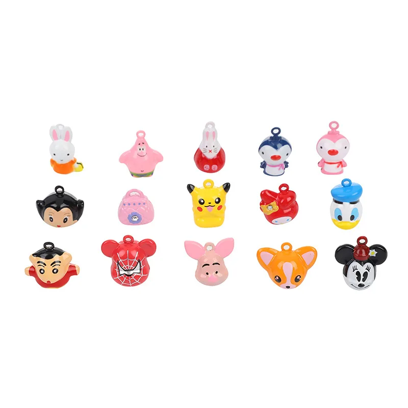 Cartoon cute bell diy jewelry pendant pet bell color painted cat and dog jewelry accessories manufacturer customization