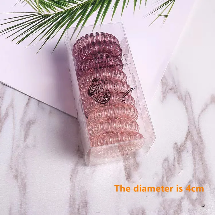 Telephone Wire Hair Ties Gradient Colorful Elastic Plastic Hair Rubber Bands Spiral Scrunchies Hair Accessories For Women Girl