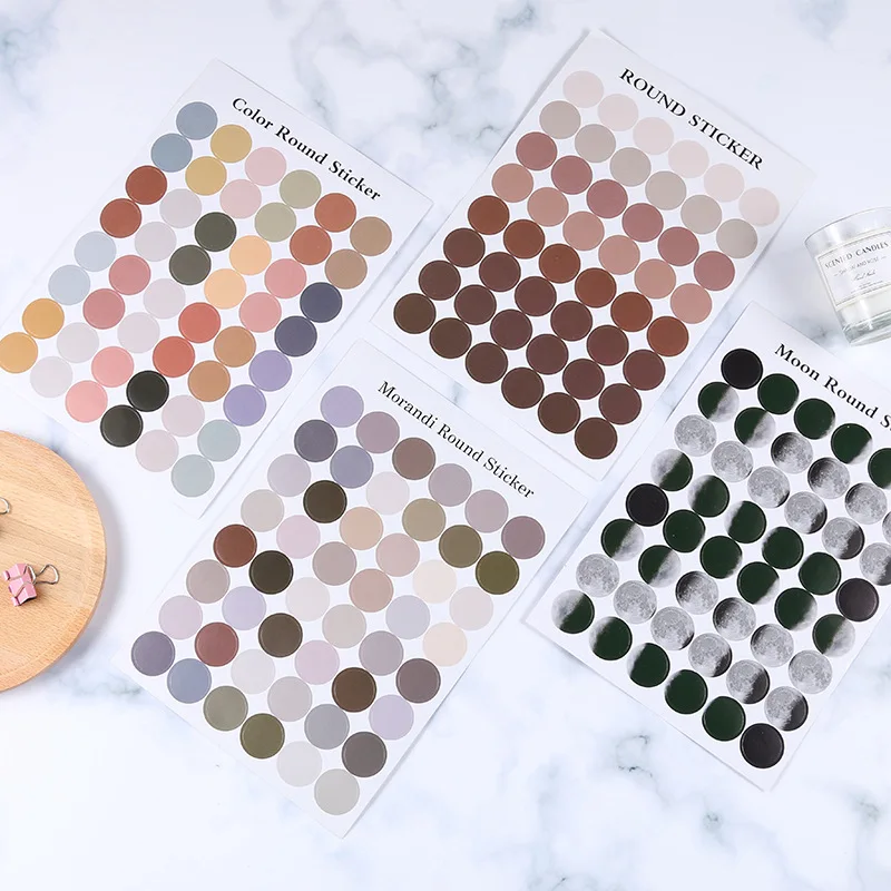 Creative Color Material Dots Paper Sticker Packs DIY Decorative Stickers Student Stationery Stickers